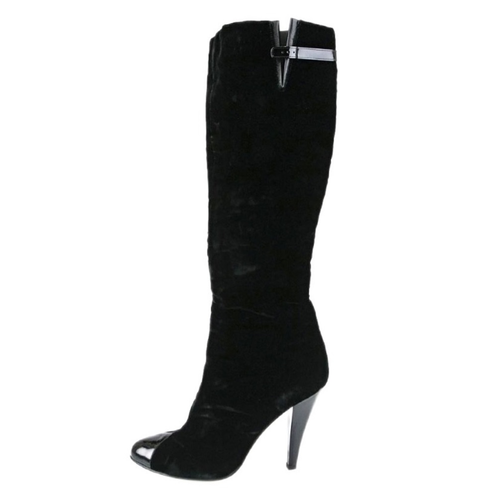 SOLD! 💯 Auth CHANEL Velvet Riding Boots